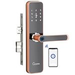 LAVNA Zinc Alloy And Stainless Steel La28 Digital Smart Door Lock With 7 Ways Access Wifi Unlock,Fingerprint,Card,Pin,Otp,Mobile App And Manual Key Access For Wooden Doors(La28 Wifi + Bt,Gold)