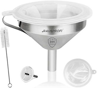 HAUSPROFI Entonnoir en acier inoxydable de 5 pouces et 200 filtres en maille filet pour le transfert d'ingrédients liquides