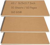 MOUYAT 3 PCS A3 SketchBooks, 60 Pag