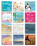 Christian Magnets for fridge, Set of 12 metal inspirational magnets, designed in England, with Bible Verses. Christian Gifts for Women and men, by Just Cards Direct