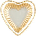 Mud Pie Glass Heart Tidbit Trays, small 5 1/2' x 5 1/2" | large 6 1/2" x 6 1/2", GOLD