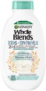 Garnier Whole Blends Kids 2-in-1 Hypoallergenic Shampoo & Hair Detangler with Rice Cream and Organic Oat Gently Cleanses and Detangles, 250ml
