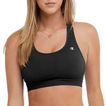 Sports Bra, Compression, Moisture Wicking, High-Impact Sports Bra for Women Black, Black, Large