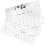 Bliss Collections Advice and Wishes Cards - 50 Heavyweight, Uncoated 4x6 Cards with Mad Libs Rustic Greenery Watercolor Theme for Weddings, Wedding Receptions, Bridal Showers