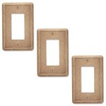 Questech Noche Tumbled Textured Wall Plate Switch Plate Outlet Cover (Single Decorator GFCI - 3 Pack)