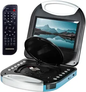 Magnavox MTFT750-BL Portable 7 inch TFT DVD/CD Player with Remote Control and Car Adapter in Blue | Rechargeable Battery | Headphone Jack | Built-In Speakers |