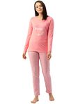 mackly Full Sleeve Top & Pyjama Set for Womens, Womens Night Suit, Womens Nighdress Womens Clothing Set, Size S-XXL Rose