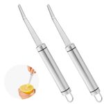 2pcs Stainless Steel Grapefruit Knife, Curved Grapefruit Peeler with Serrated Edge Kitchen Fruit Peeler with Long Handle for Kiwi, Mango, Dessert, Apple, Home Kitchen Tools