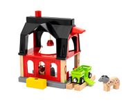 BRIO 36012 Animal Barn with Hay Wagon Accessories for Children from 3 Years