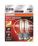 OSRAM XENARC NIGHT BREAKER 220, D2S, +220% more brightness, xenon headlight lamp, 66240XN2-2HB, 2 lamps