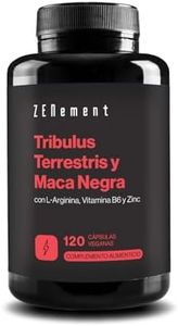 Tribulus Terrestris - Dosis Alta - Más Fuerza + Duración - con Maca Negra, L-Arginina, Vitamina B6 y Zinc - 120 cápsulas veganas - 90% Saponinas - Zenement