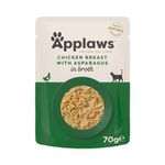 Applaws 100% Natural Wet Cat Food, Chicken with Asparagus in Broth 70 g Pouch, 12 x 70 g Pouches