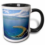 3dRose Molokini Island Maui Hawaii Us12 Dpb0749 Douglas Peebles Two Tone Black Mug, 11 oz, Black/White