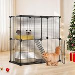 YITAHOME 2 Tier Kitten Cage, Indoor Cat Cage Versatile DIY Playpen for Cats, Small Animals, for Home, RV Travel, and Camping