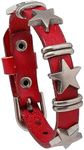 Heavstjer Punk Rock Alloy Star Studded Bracelet Belt Buckle Wristband Leather Cuff Bracelet, alloy, no gemstone