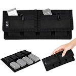 JJC Memory Card Case Holder Storage for SD SDHC SDXC/Micro SD/XQD Cards + 4 Camera Battery Slots for Canon LP-E6 LP-E17 Sony NP-F550 NP-FW50 NP-FZ100 Fujifilm NP-W126 Nikon EN-EL15 EN-EL14