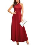 STYLEWORD Womens Summer Dresses Wedding Guest Off Shoulder Elegant Formal Evening Graduation Maxi Long Red Dress(Wine01,M)