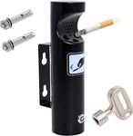 Wall Mounted Outdoor Cigarette Butt Receptacle, Stainless Steel Cylinder Wall Mounted Ashtray（Black）