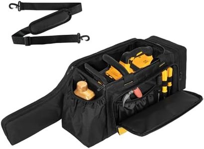 Jaffzora Chainsaw Case,Waterproof Chainsaw Storage Bag Compatible with DEWALT 20V12 Inch and Greenworks 24V12 Inch Cordless Power Chainsaw&Accessories, Black