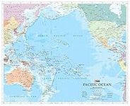 Pacific Ocean Wall Map - 34" x 27.7