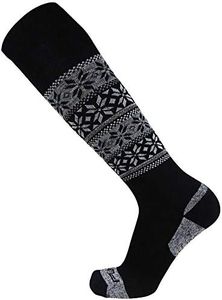 Pure Athlete Alpaca Ski Socks - Warm Wool Ski Sock for Men and Women - Skiing, Snowboarding, Cold Weather, Winter - Made in USA (M, Black)