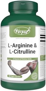 VORST L-Arginine & L-Citrulline Supplement 180 Vegan Capsules | Muscle Protein Synthesis | Amino Acids Complex | Max Strength | 1 Bottle