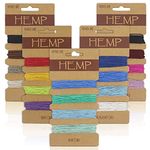 5 Sets 1 mm Colorful Hemp Cord, 20 Colors Flax String Cord, Multi-Color Twine Cord Rope String for Handmade, Jewelry Making (100 Yard)