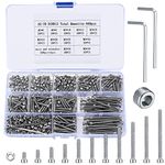 440 Pcs M3 Bolts and Nuts Set, Hex Socket Button Head Cap Screws Bolts Nuts Assortment Kit, Stainless Steel Replacement Machine Fastener Screws Bolts Nuts Sets