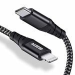 ESR USB-C to Lightning Cable, 6.5 ft (2 m), MFi-Certified, PD Fast Charging Cable for iPhone 14/14 Plus/14 Pro/14 Pro Max, iPhone 13/12 Series, iPhone SE 2022/11/XR/XS Max, Braided Nylon, Black