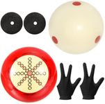 HEYLEAYAR 2 Pcs Billiard Training Cue Ball,Pool Cue Ball Practice with Dots,Inchluded Billiard Gloves,Pool Table Marker Dots,Billiard Balls Used in American Billiards Eight Balls