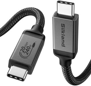 Silkland USB 4 Cable Long for Thunderbolt 4 Cable 16.5FT/5M, 20Gbps Data Sync, 5K/4K@60Hz, 240W Charging, USB C Thunderbolt Cable, Compatible for MacBook, Monitor, Dock, iPhone 16, VR Headset, Camera