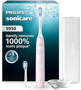 Philips Sonicare 5950 Series Electric Toothbrush, with Pressure Sensor, for Sensitive Gums, 6 Brushing Settings, SmarTimer, BrushPacer, 21-Day Runtime, Travel Case, Light Pink, HX7132/03