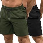 COOFANDY Men's 2 Pack Workout Shorts Quick Dry Gym Bodybuilding Weightlifting Pants Running Jogger with Pockets