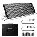 ELECAENTA 120W ETFE Solar Charger PD45W Type-C USB QC3.0 DC-XT60/Anderson Foldable Monocrystalline Solar Panel Kit for Portable Generator Power Station Van Smartphone Laptop with 10-in-1 DC Connector