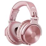 OneOdio Bluetooth Headphones Over Ear, Studio Level Sound Quality, 110 Hrs Playtime Bass Boosted Soft Memory Protein Earmuffs Foldable wireless Headphone with Mic for Cell Phone PC Music (Pink)