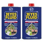 Jeyes Fluid Classic Outdoor Cleaner 1L (2-Pack) - Premium Patio Cleaner Concentrate Makes 40L - Heavy Duty Disinfectant for Patios, Driveways, Paths - Kills 99.9% Bacteria - Pet Friendly