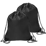 Sliverdew 2 Pcs Black Drawstring Backpack Bags Sports Cinch Sack String Bags Drawstring Gym Bag Draw String Backpack Bulk Swimming String Bags