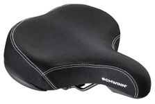 Schwinn Comfort Bike Seat for Men and Women, Foam Comfort Breeze, Replacement Saddle Fits All Adult Bikes with Standard Seatpost, Wide Saddle, Black