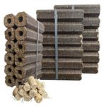 Topline High Energy Heat Logs - Pack of 36 Ultra Dry Compressed Wood Fuel Logs with Wood Wool Firelighters. Great for Wood Burners, Open Fires and Multi-Fuel Stoves. Planet-Friendly Wood Briquettes.