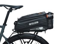 HOMPER Waterproof Bike Rack Pannier Bag, 9L EVA Hard Shell Cycling Luggage with Reflective Coating and Adjustable Shoulder Strap Suitable for Mountain & Commuter Bikes, Black