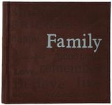 Pioneer Photo Albums TXT-200BN Family Text Design Sewn Faux Suede Cover Photo Album, Brown