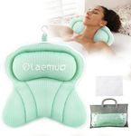 Olaemuo Bath Pillows for Tub, Bath Pillow Luxury Bathtub Pillow, Soft Bath Tub Pillow for Bathtub for Head and Neck,Bathtub Neck Pillow with Strong Suction Cups for Tub,Bathtub Accessories-Light Green