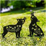 Dog Metal Garden Stakes Decorative,Dog Gifts for Women/Men/Dog Lovers Gifts,Black French Bulldog Silhouette Statues Garden Decor for Outside,Outdoor Decor,Yard Art,Patio,Lawn Ornaments