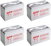 NPP NPD12-110Ah (T16, 4Pcs) 12V 110Ah AGM Deep Cycle Sealed Lead Acid Rechargeable Battery for UPS,RV, Off-Grid Solar and Inverter, Marine,Pure Sine Wave PST-100S-24A Brand Product