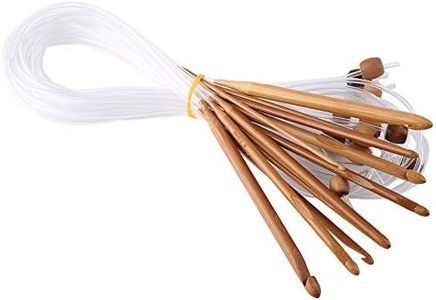 Afghan Crochet Hooks, Carbonized Bamboo Crochet Hooks Smooth and Practical 12pcs Afghan Hooks for Knitting Sweater for Gift