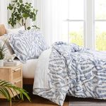 Southshore Fine Living, Inc. Oversized King Size Comforter Bedding Set, Down Alternative Filling, Modern Abstract Bed Spread, King/Cal King Comforter & Matching Shams, Blue Khari