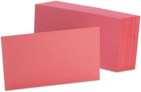 Oxford Blank Color Index Cards, 3" x 5", Cherry, 100 Per Pack (7320 Che)