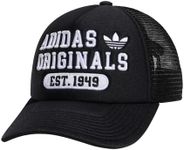 adidas Originals Mixed Graphics Foam Front High Crown Snapback Trucker Hat, Black/White, One size