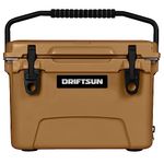 Driftsun 20 Quart Ice Chest/Heavy Duty Cooler/High Performance Commercial Grade Insulation (White) (Tan)