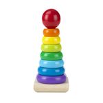 Melissa & Doug Rainbow Stacker Wooden Ring Educational Toy | Wooden Stacking Rings, Stacker Toys For Toddlers Ages 2+